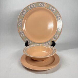 Vtg Treasure Craft Southwest Dining Set Bowl Bread Plate Dinner Plate Japan